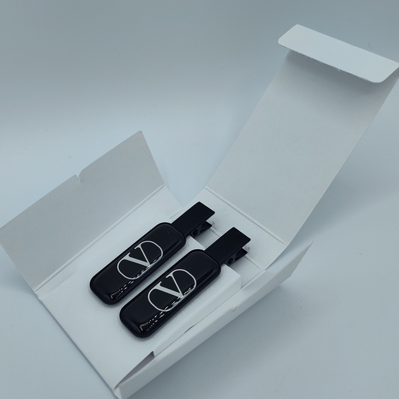 Valentino Other - VALENTINO Beauty Black VLogo Hair Clips (Set of 2) | VIP GWP | NIB